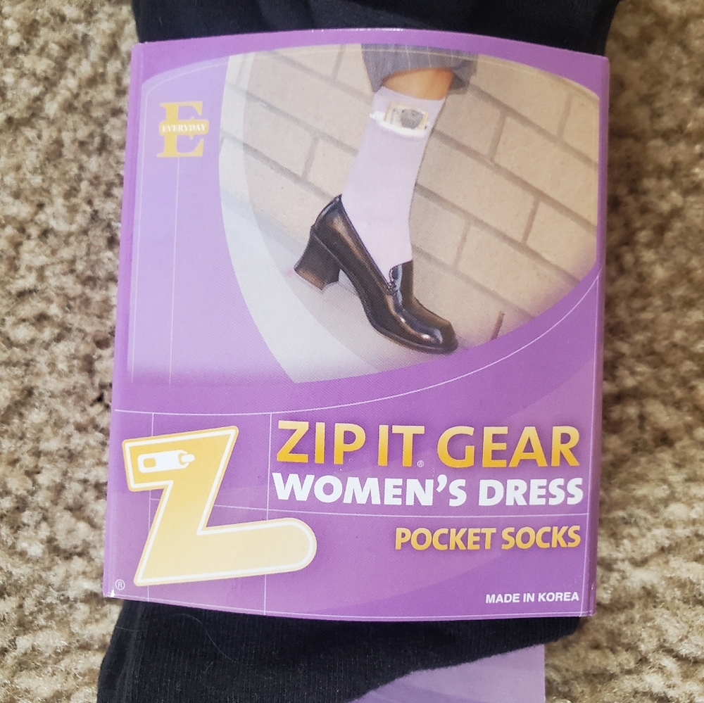 Women's Pocket Socks. 3 Pair. Fits Women's Shoe Size 6-9